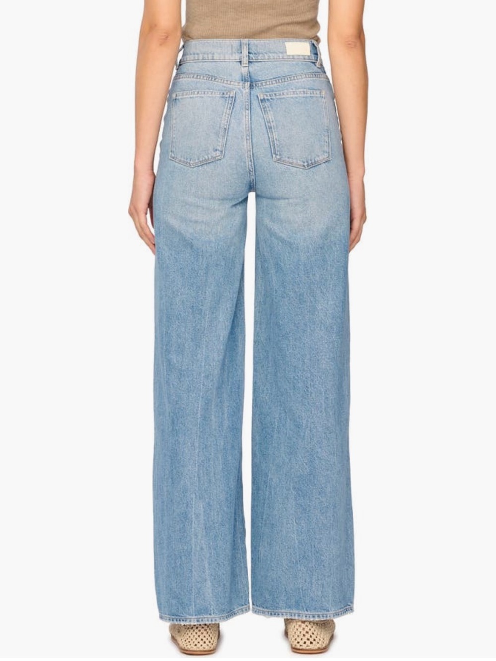 DL 1961 Ripped High Waist Wide Leg Crop Jeans Light Blue Wash Size 31/12 - Picture 16 of 16